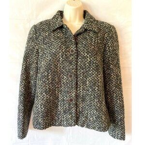 Requirements Womens‎ Blazer 4 Button Up Fuzzy Career Jacket Heather SZ 12 Lined